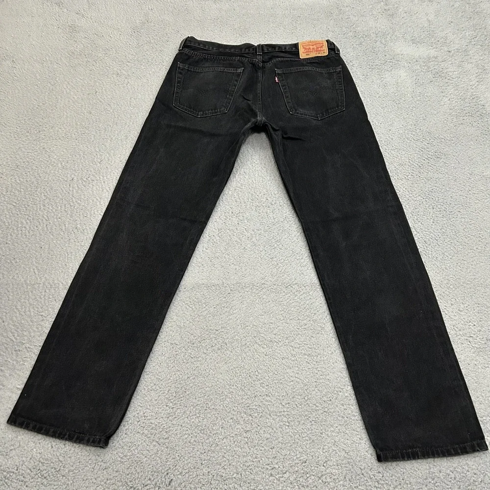 Levis Jeans Men 36x36 Black Denim 505 Regular Straight American Work Wear Cotton